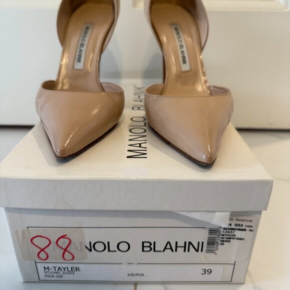 Manolo Blahnik Tayler Patent Pointed d'Orsay, Nude size 39 - Picture 7 of 7